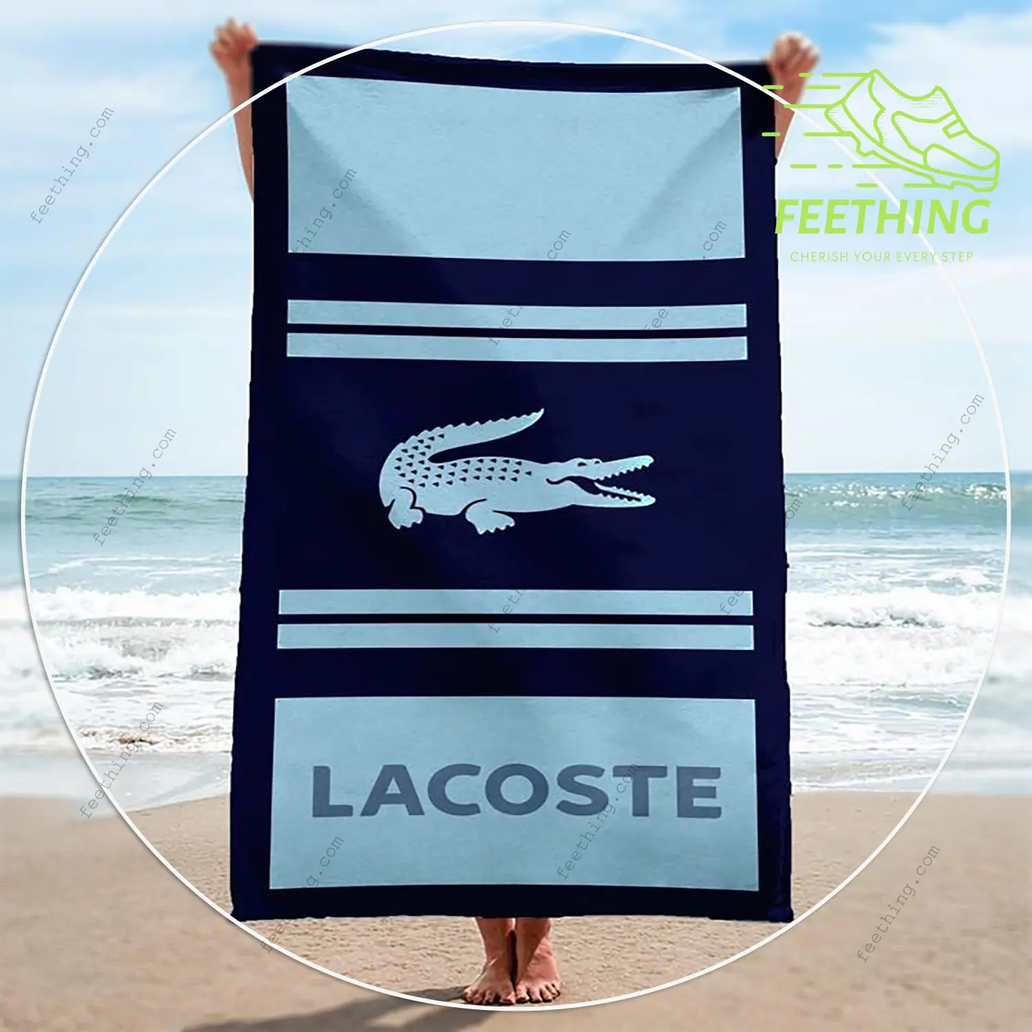 Lacoste soft cotton bath large beach towel for women